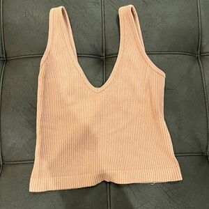 Free People Ribbed Peach Tank Top